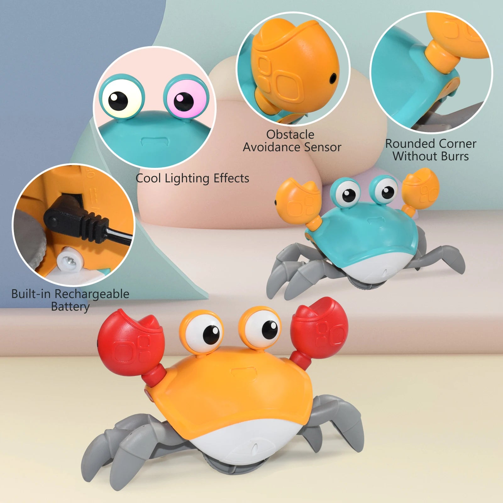 Kids Induction Escape Crab Octopus Crawling Toy Baby Electronic Pets Musical Toys Educational Toddler Moving Toy Christmas Gift