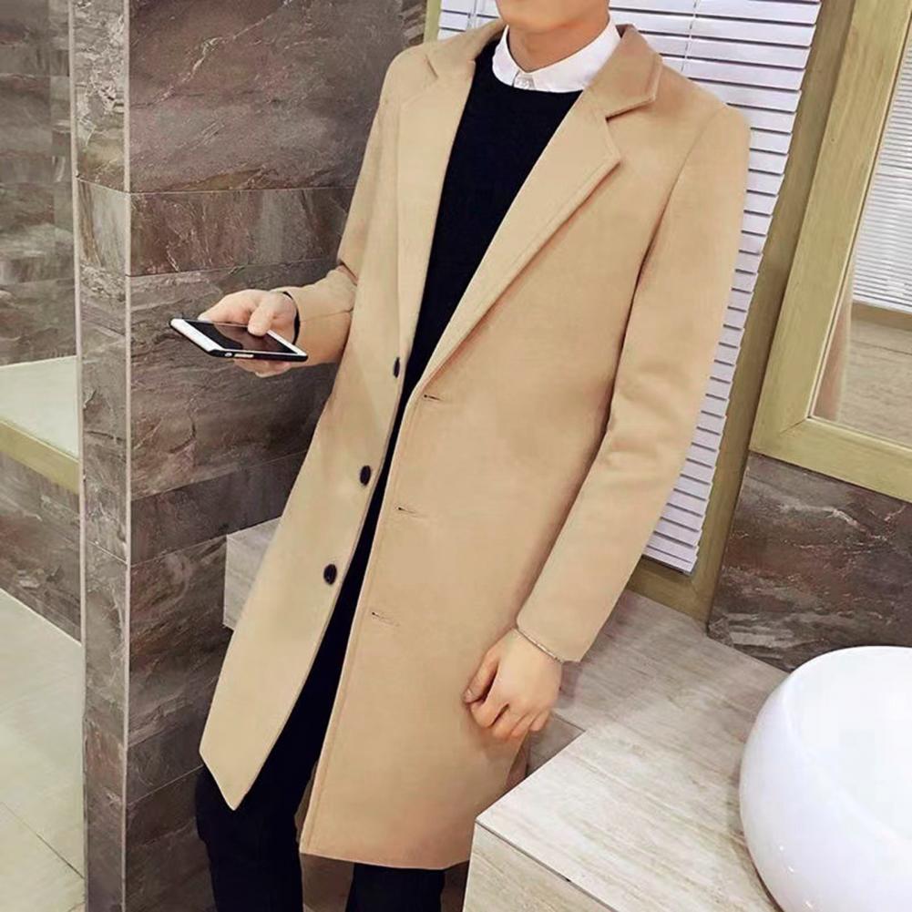 Men  Spring Trench Coat Korean Single-breasted Fashion Overcoat for Male Cardigan Long Windbreaker Streetwear Men Coat Outerwear