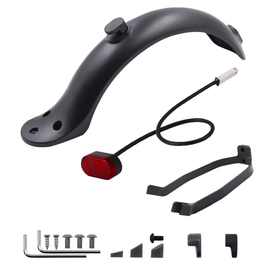 For Xiaomi Mijia MI M365 1S M187 Pro Electric Scooter Tire Splash Fender with Rear Taillight Front Back Guard Mudguard screw KIT