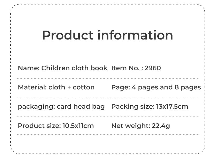 Montessori Baby Cloth Books Soft Rustle Sound Baby Books Infant Early Learning Educational Toys for 0 -12 Months Toddler Gifts