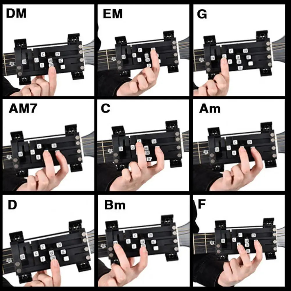 Guitar Chord Helper One-Touch Chords Presser Guitar Learning Tool Guitar Chord Trainer Practice Aid for Beginners