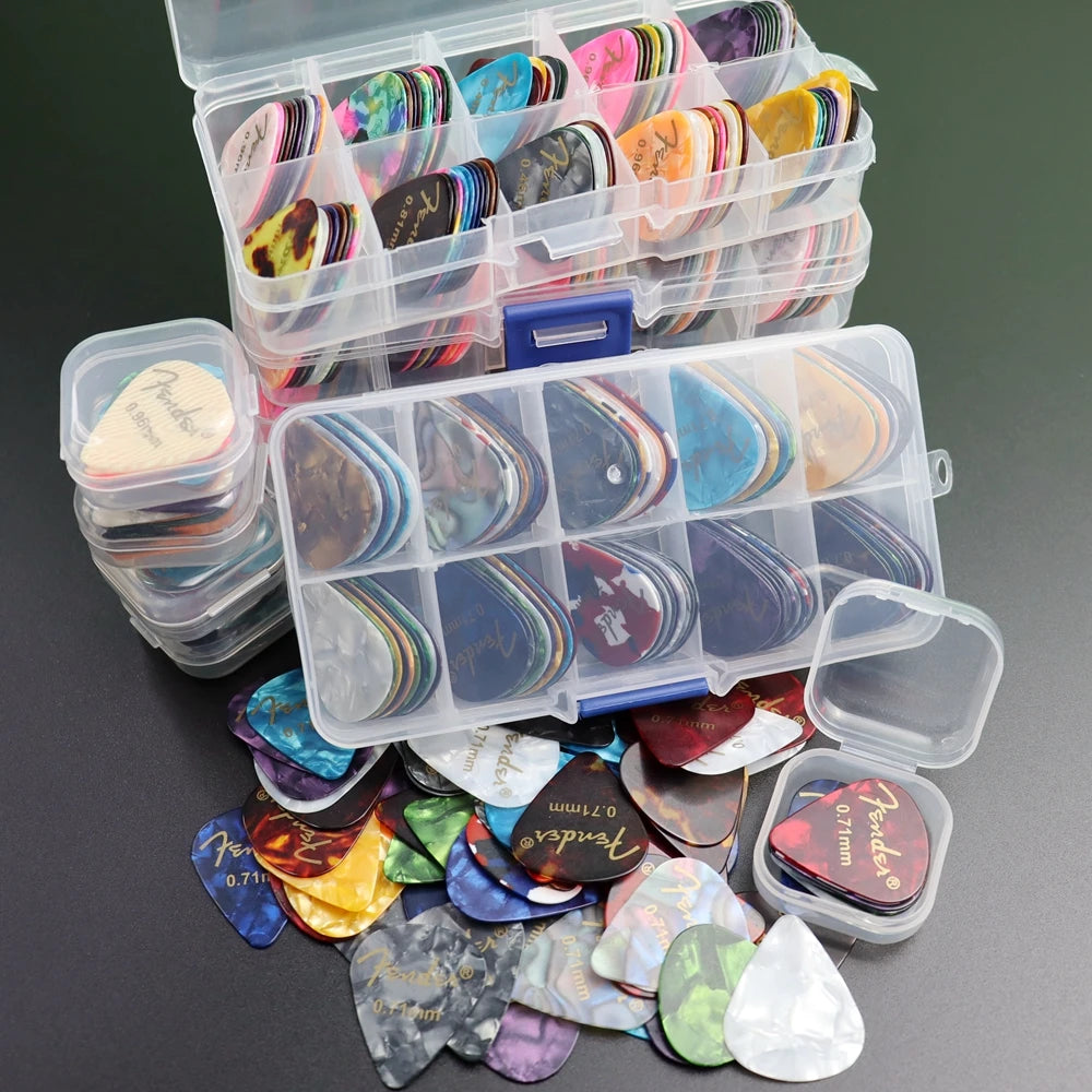 20&50&100 Pcs Acoustic Electric Guitar Picks Plectrum Celluloid Guitar Picks Accessories with Box Thickness 0.46mm-0.96mm