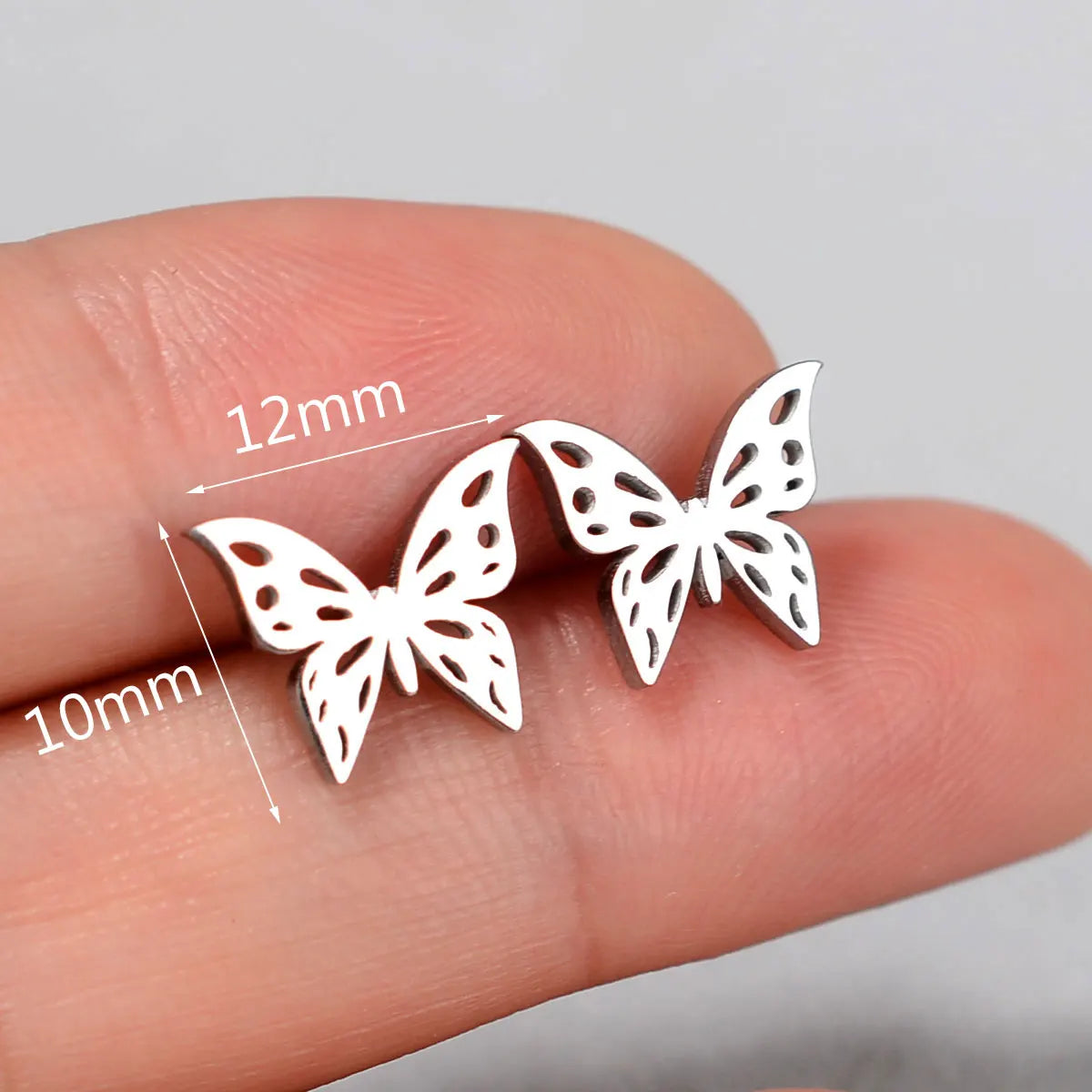 2 Pcs Stainless Steel Small Studs Earring Gold Color Star Moon Butterfly Snake Mini Earring for Women Men Piercing Ear Jewelry