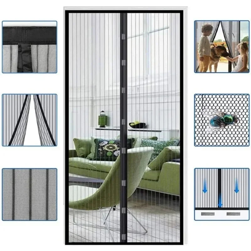 Anti-mosquito Curtain Mosquito Netss for Window Fly Screen Automatic Closing Door Household Ventilation Curtains Magnetic Net