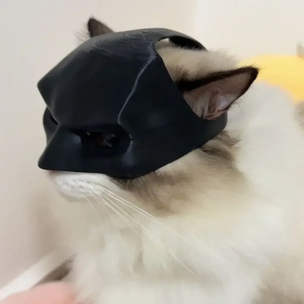 Black Bat Cat Avenger Mask Cat Face Cushion Bat Cosplay Hat Halloween Atmosphere Prop Plastic Black Make-up Half Mask Party