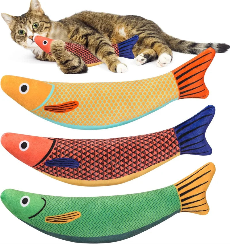 Cat Toy Catnip 3D Simulation Fish Goldfish Kitten Toys Pillowfish Interactive Sounding Cat Chew Bite Plush Toys Cat Supplies