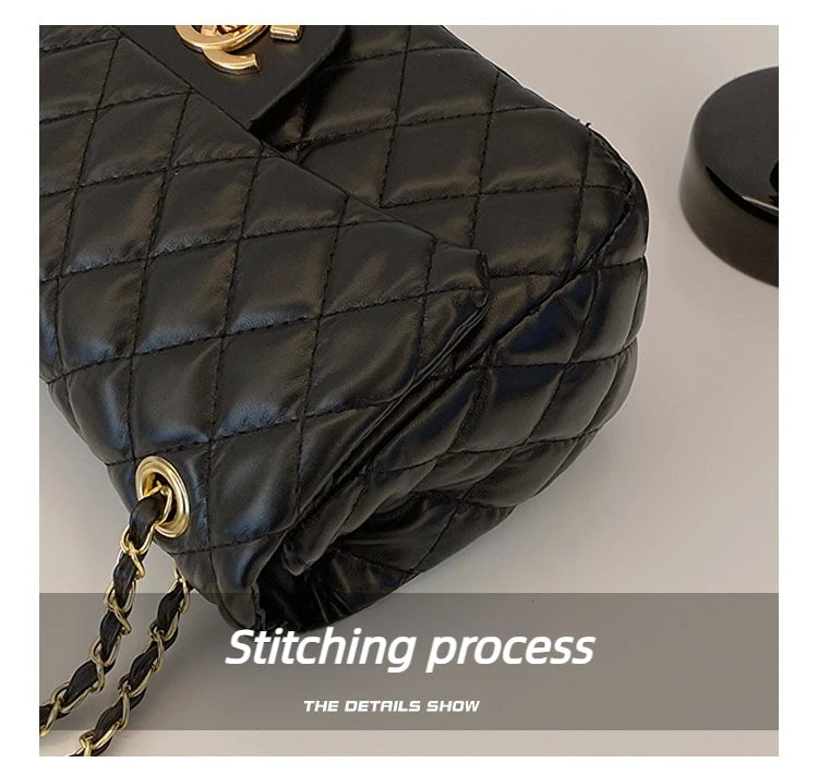 2024 New Simple Fashion Texture Diamond Grid Bag, Shoulder Cross Shoulder Chain Small Square Bag, High end Edition