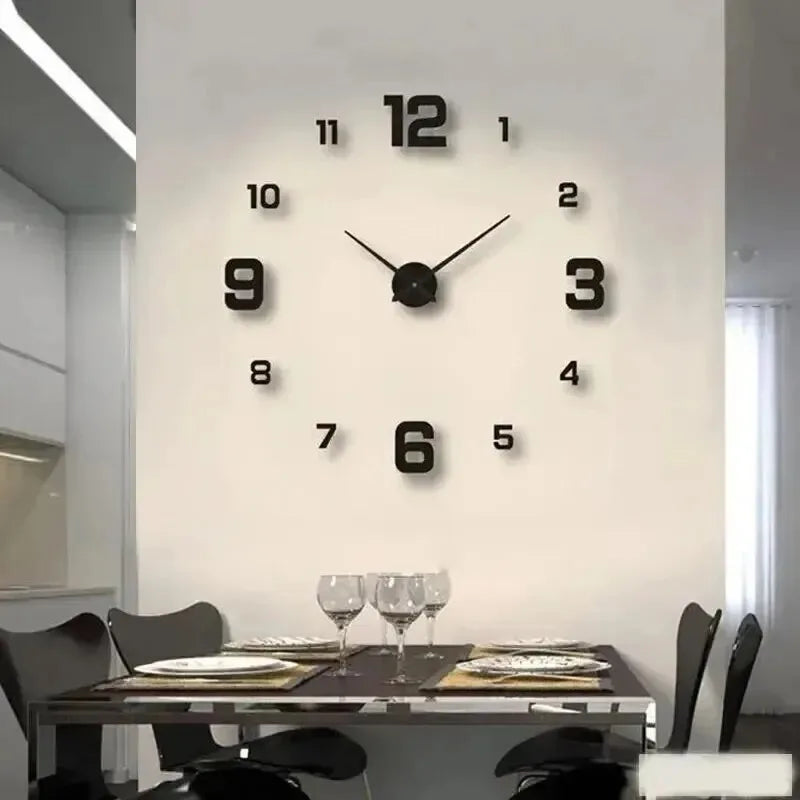 Digital Clock Wall Clock Living Room Large Garden Acrylic Mirror Sticker Decoration Decoration for Bedroom Decororation Clocks