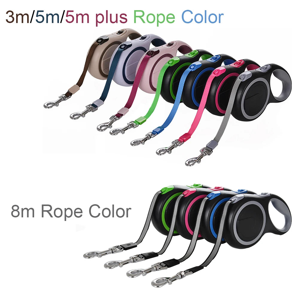 3m 5m 8m 50kg Dog Leash Retractable Roulette Collar for Small Big Dog Accessories Adjustable Durable Walking Hiking Bulldog Rope