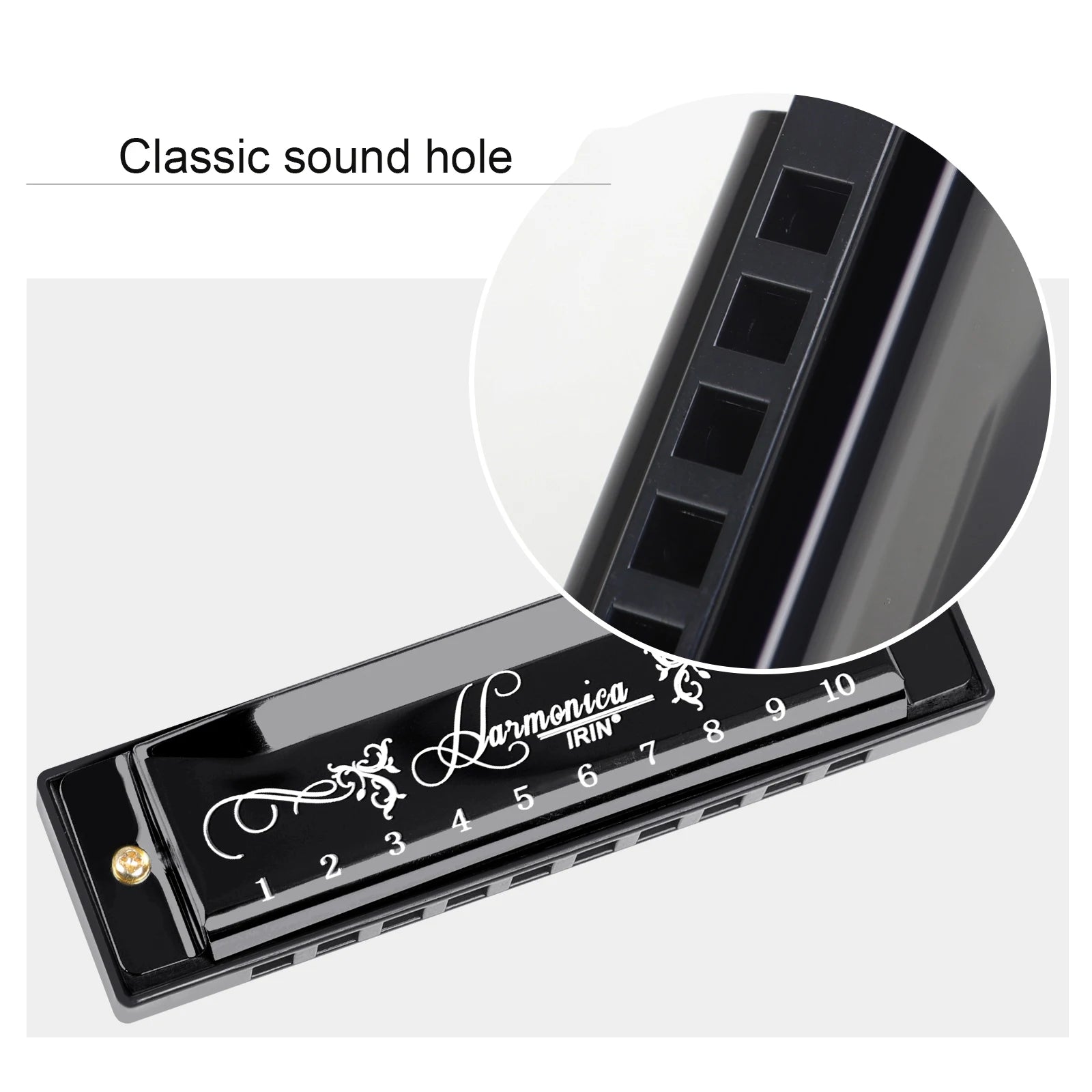 Professional 10 Hole 20 Tone Harmonica Color C Tone Harmonicas with Case Christmas Gift for Beginners Harmonica Hohner