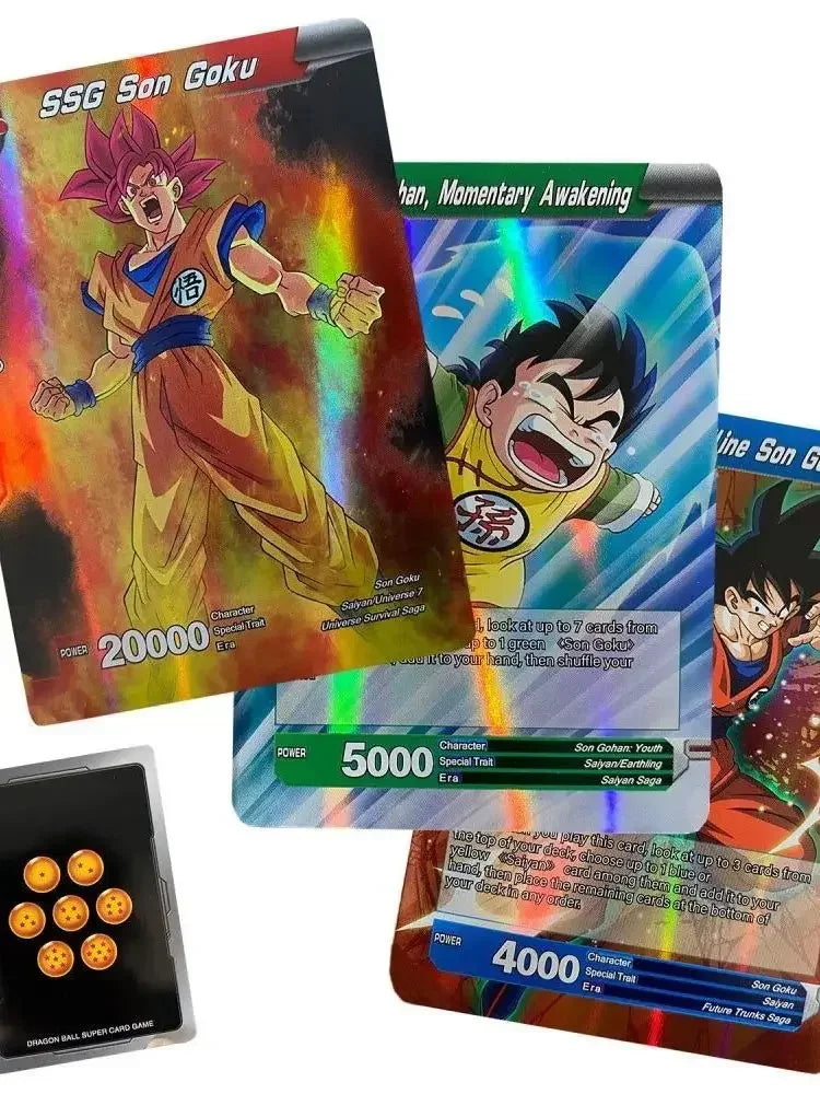 Dragon Ball Cards in English Shiny Son Goku Saiyan Vegeta Trading Proxy Collection Card Anime Battle Carte for Children Gift Toy