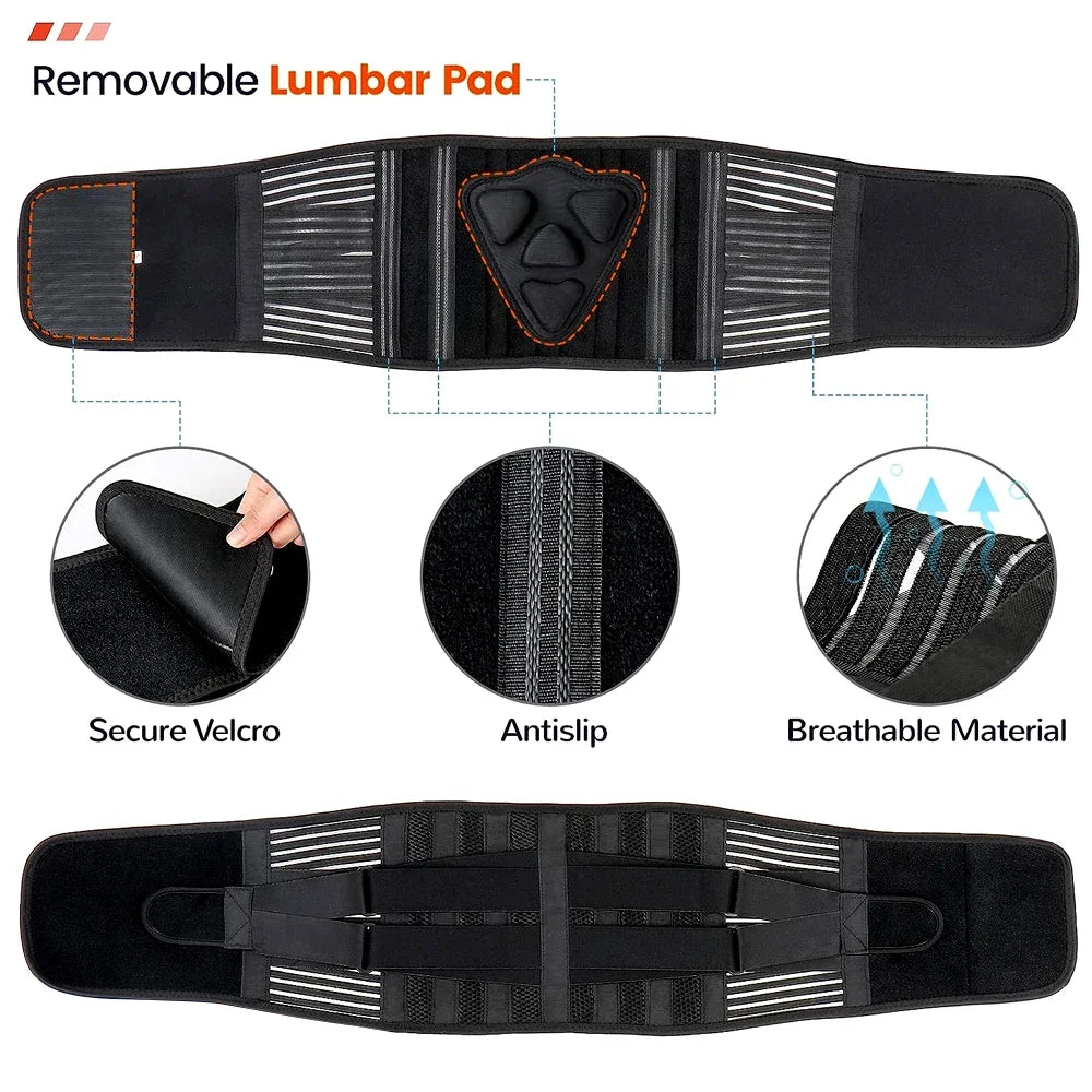 1Pcs Breathable Adjustable Lower Back Brace with Lumbar Pad, Back Support Belt for Women & Men,Lumbar Support Belt for Sciatica