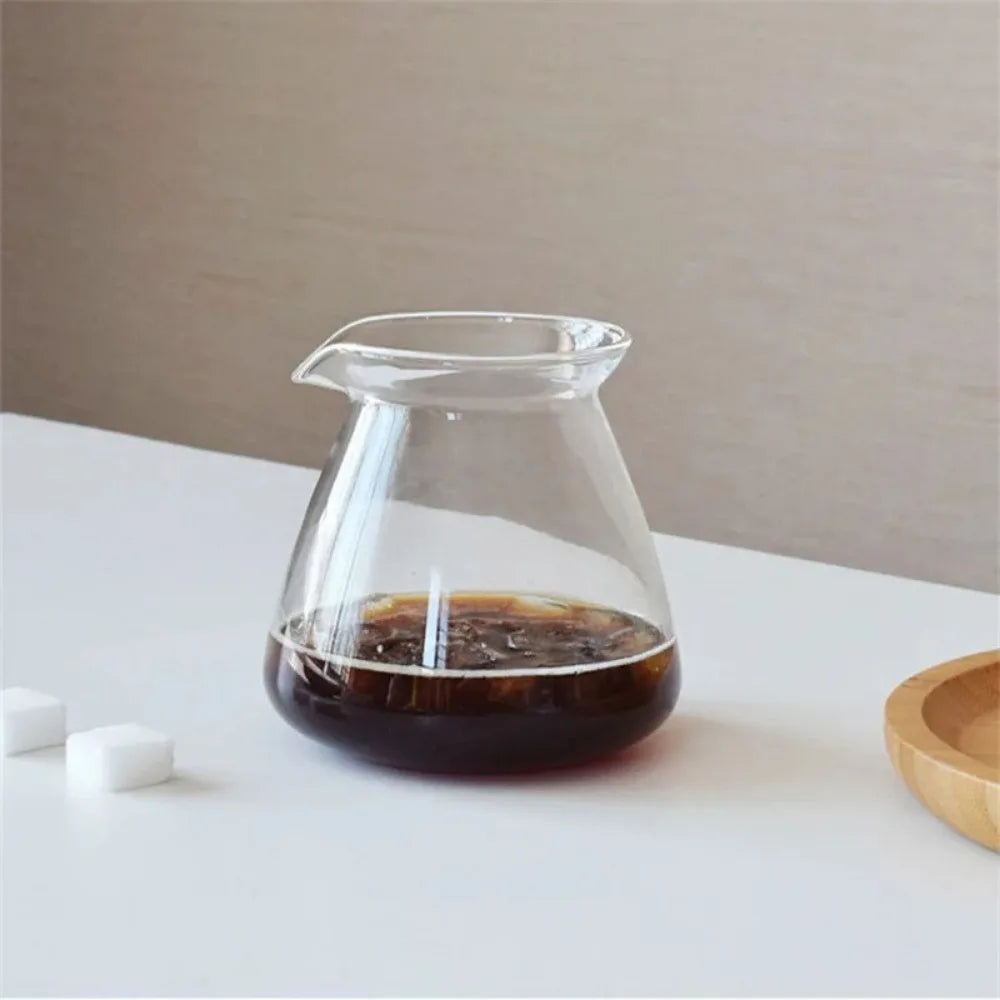 210-520ml Cold and Heat Resistant Coffee Aroma Cup Hand-brewed Coffee Pot Coffee Sharing Pot High Borosilicate Glass Coffeeware