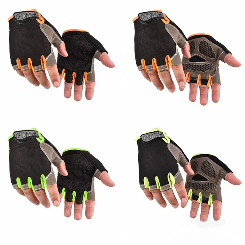 Men Cycling Bicycle Gloves Half Finger Gym Gloves Women Mitten Breathable Anti-slip Glove Fitness Sport Training Gloves