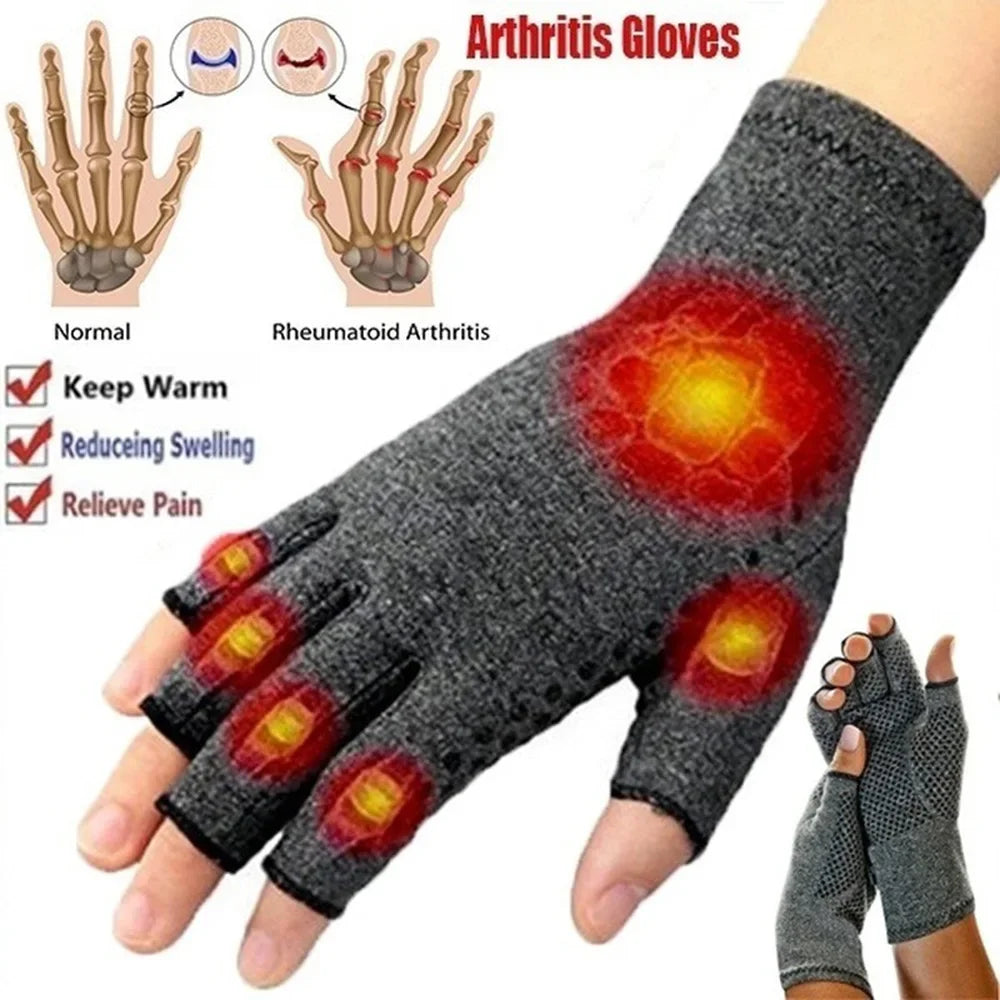 Compression Arthritis Gloves Wrist Support Therapy Wristband Half Finger Compression Gloves Joint Pain Relief Cycling Gloves