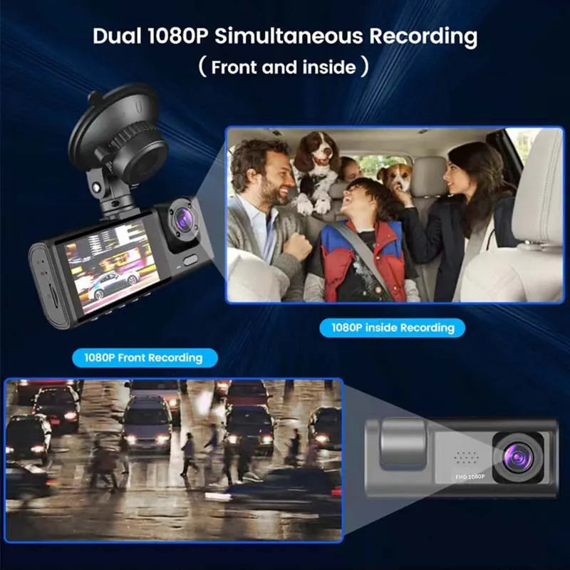 Dash Cam 1080P Car Video Recorder W/ IR Night Vision Loop Recording & 2