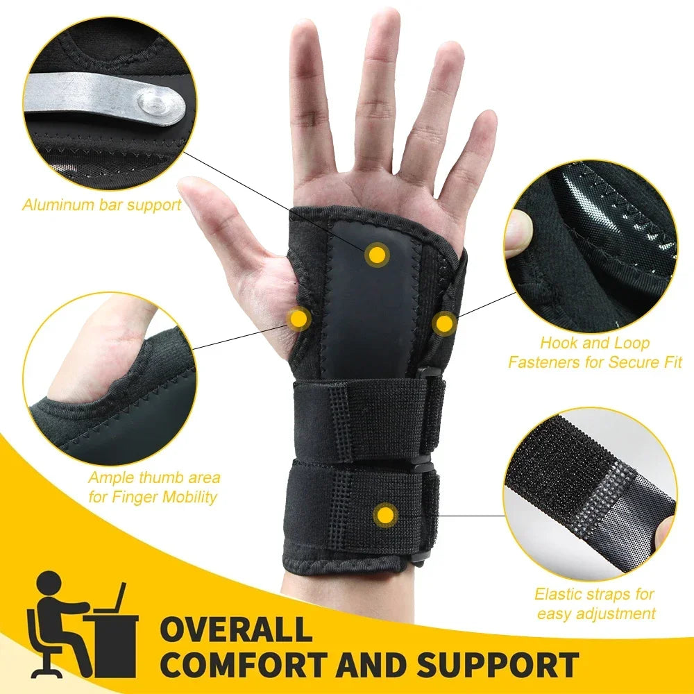 1Pcs Carpel Tunnel Wrist Brace Splint Women Men Stabilizing Brace Hand Support Sprain Tendonitis Wrist Brace Night Immobilizer