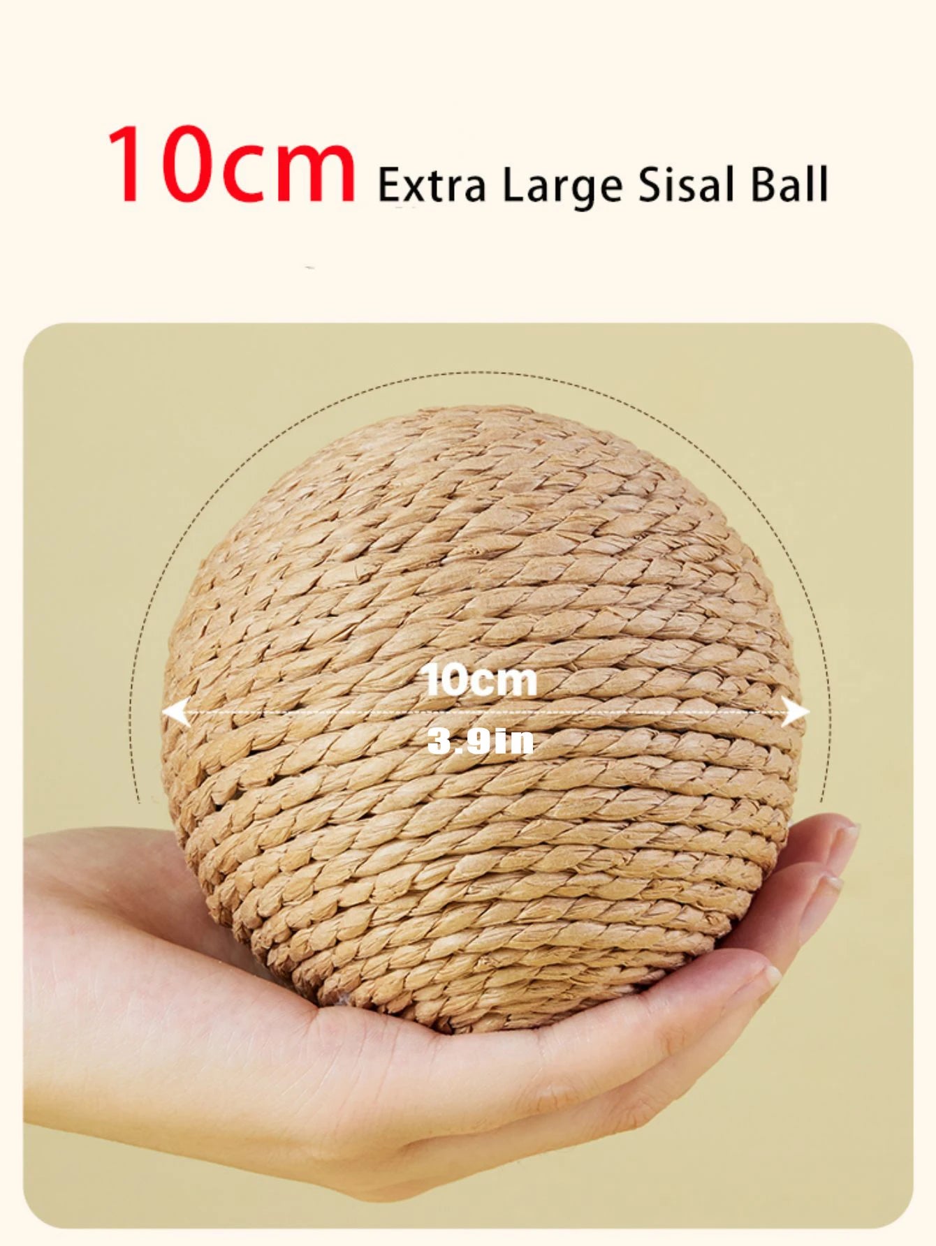 10CM Interactive Sisal Cat Scratching Ball Toy For Kitten Teeth Cleaning Anti Bite Cat Ball Sounding Toy Pet Supplies