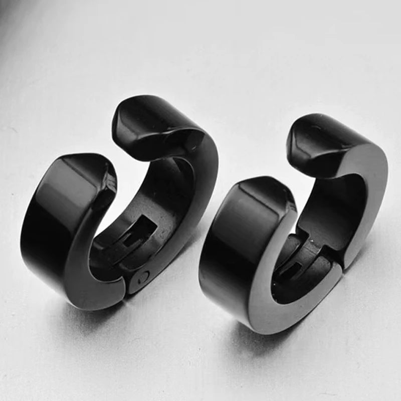 Punk Non Piercing Clip for Man Woman Titanium Steel Magnetic Type Stud Earrings Teens Hip Hop Style Ear Ring Jewelry Accessories