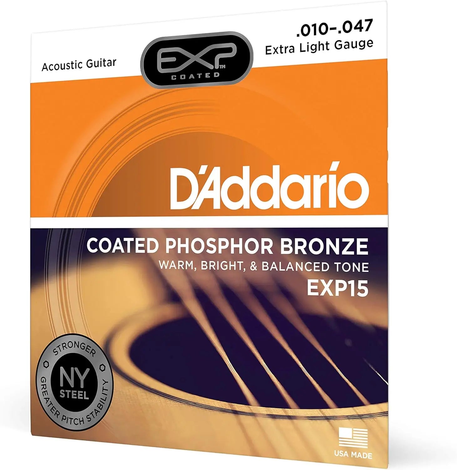 EXP15 Music Accessories Coated Phosphor Bronze Extra Light Guitar Strings 10-47 For 6 String Acoustic Guitar Music Lovers Choice