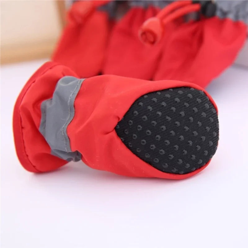 4pcs/set Waterproof Pet Dog Shoes Anti-slip Rain Boots Footwear for Small Cats Dogs Puppy Dog Pet Booties Pet Paw Accessories