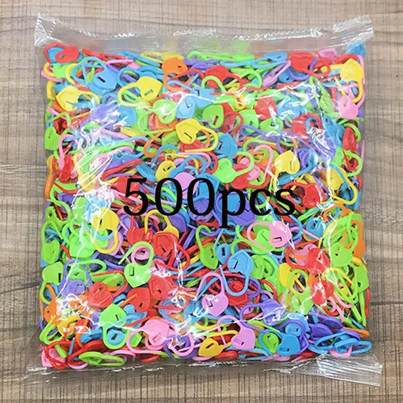 100-1000pcs Mix Color Plastic Resin Small Clip Locking Stitch Markers Crochet Latch Knitting Tools Needle Clip Hook Sewing Tool