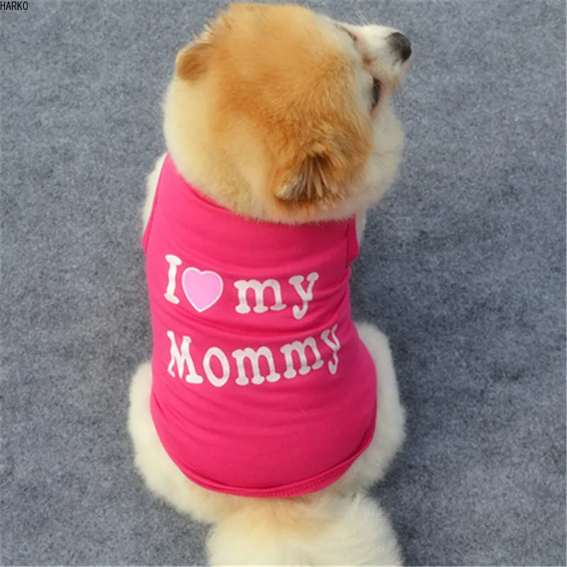 Cute Printed Summer Pets tshirt Puppy Dog Clothes Pet Cat Vest Cotton T Shirt Pug Apparel Costumes Dog Clothes for Small Dogs