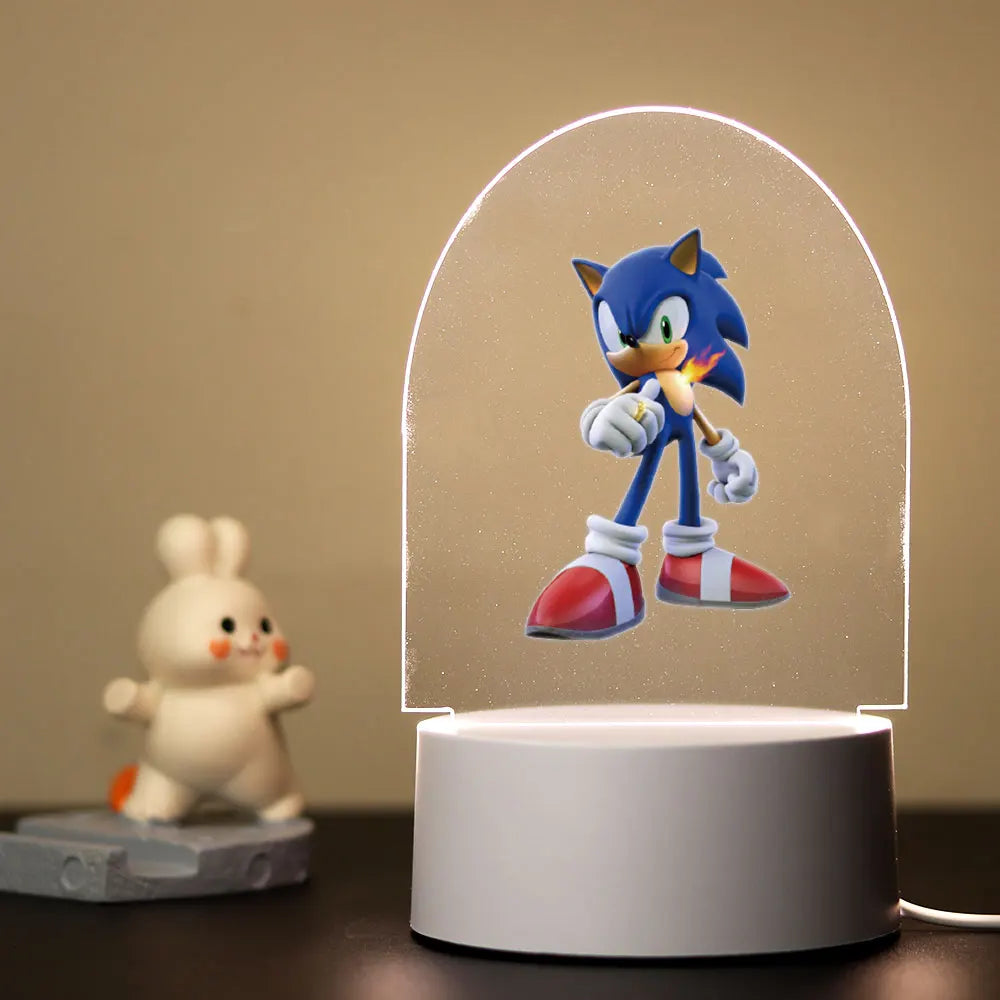 Print Sonic Illusion Night Lamp For Children Acrylic Table Lights With Game Room Decor the kids loves gift