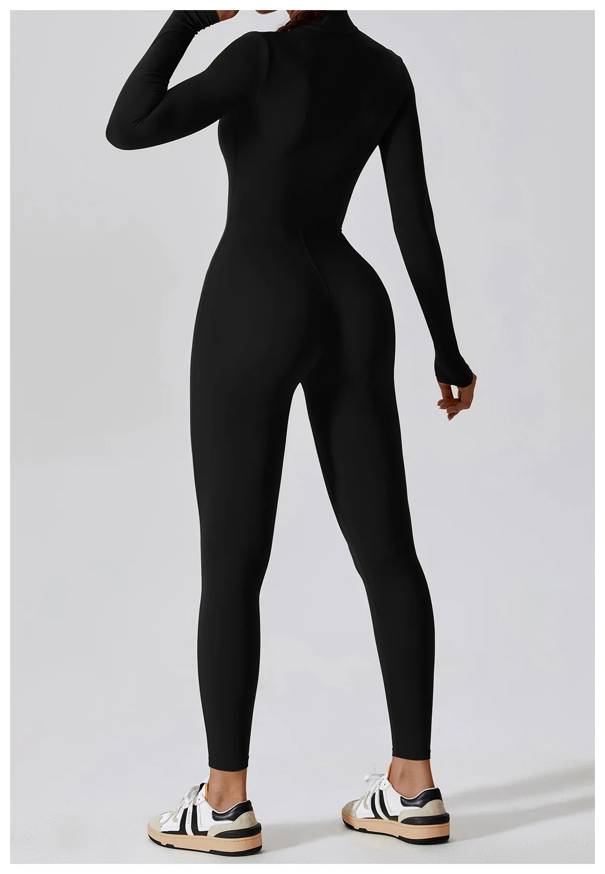 Yoga Jumpsuit Women Seamless Sports Zipper Jumpsuit Set Gym Long Sleeve Fitness Suit Elastic Gym Workout Bodysuit Athletic Wear