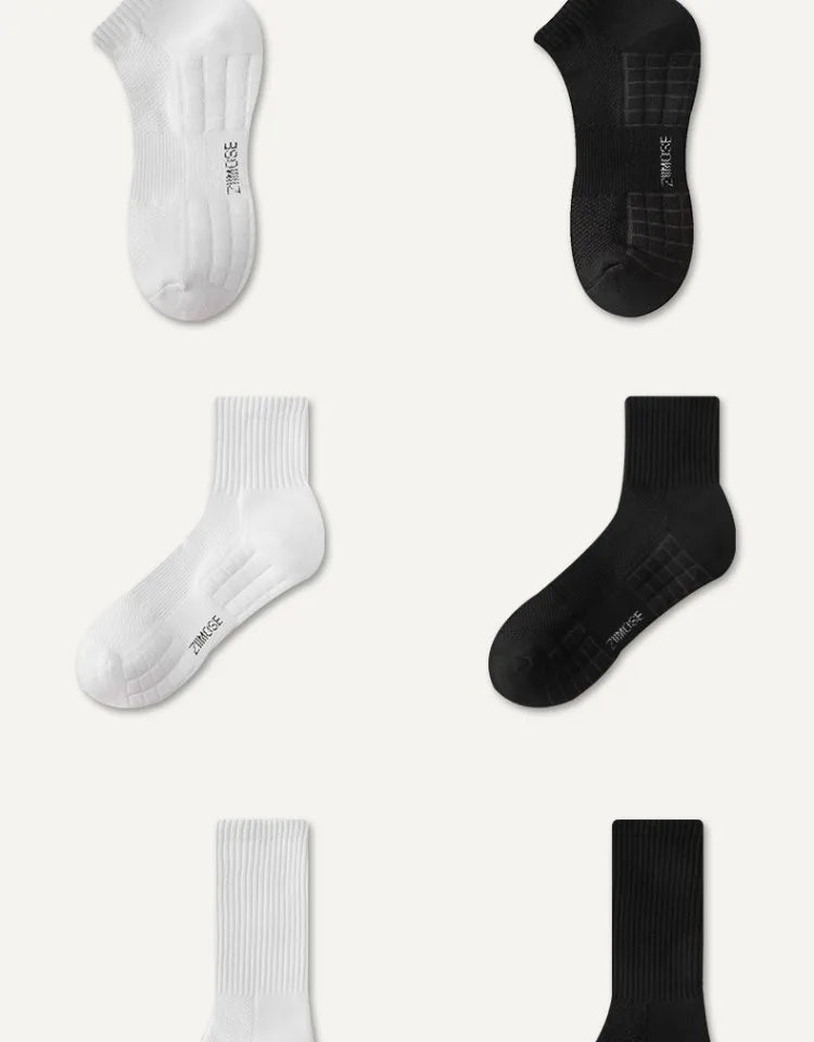 1pairs Socks Men's Cotton Deodorant Winter Towel Bottom with Velvet Mid-tube White Stockings Thickened Sports Basketball Socks