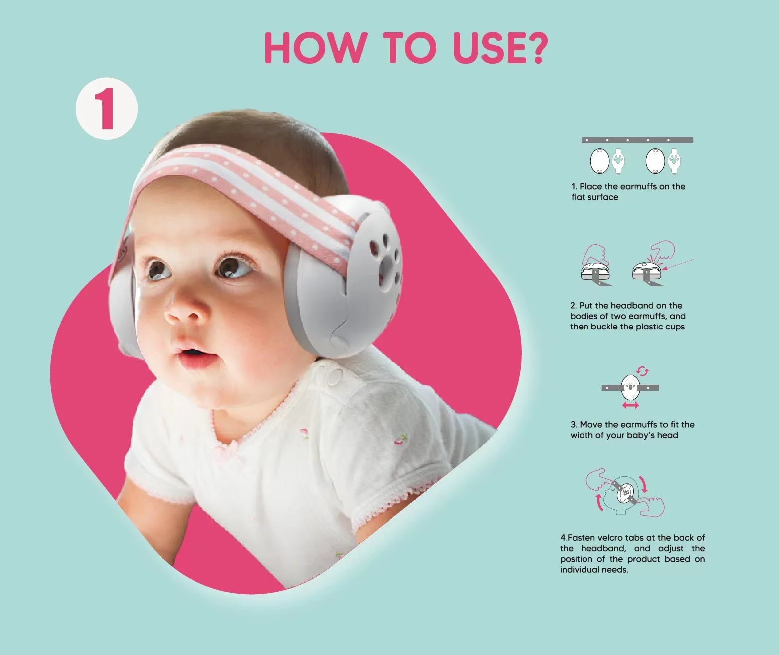 Baby Ear Protection Noise Cancelling Headphones 2-in-1 Convertible Design Noise Reduction Earmuffs for Infant Improves Sleep