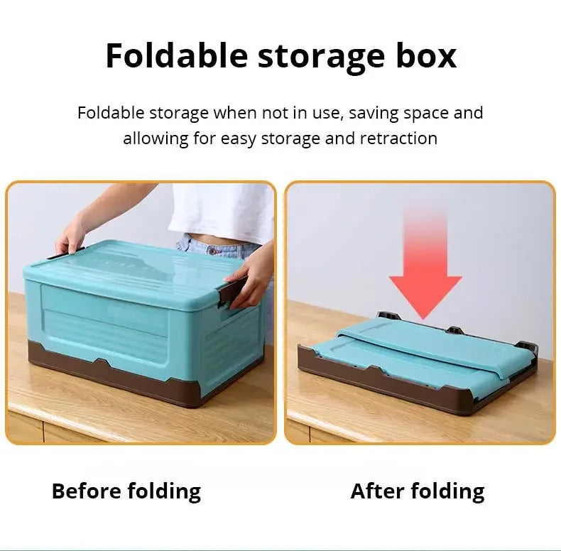 1pc Foldable Storage Box Wardrobe Storage Box Large Capacity For Toy Clothes Snacks Books Shoes Plastic Box For Car Household