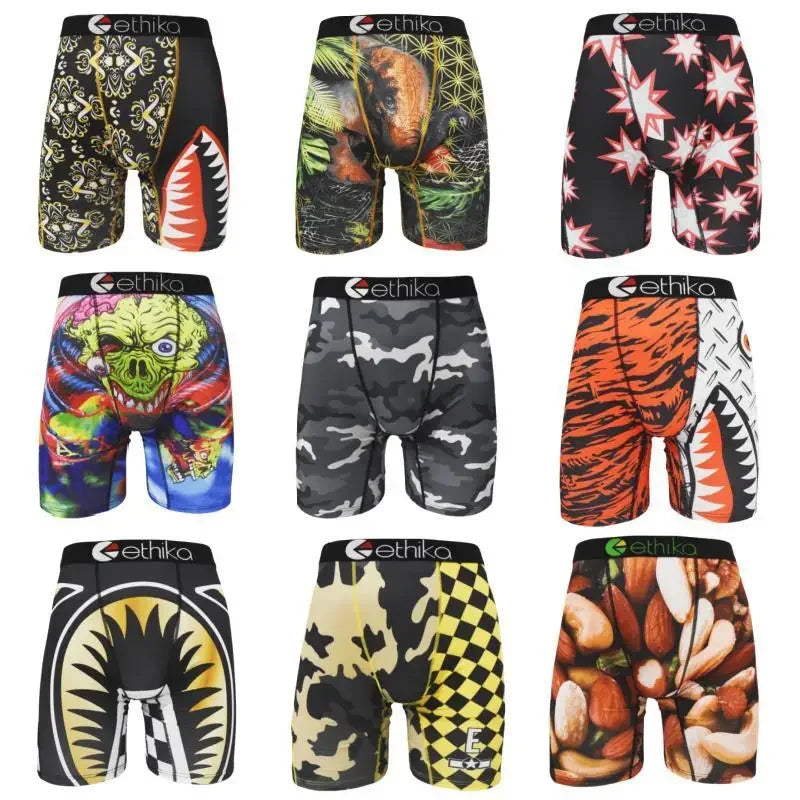 ETHIKA Sexy Men's Underwear Boxers Shorts Fashion Man Underpants Panties Print Men Innerwear Mens Boxer Shorts Male Boxer Briefs