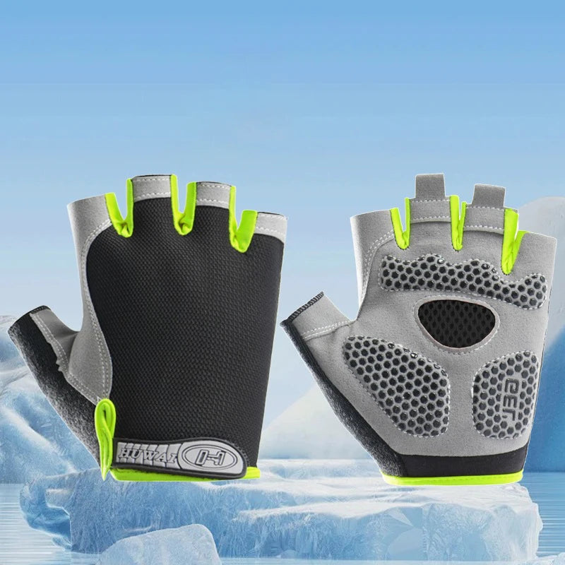 Men Cycling Bicycle Gloves Half Finger Gym Gloves Women Mitten Breathable Anti-slip Glove Fitness Sport Training Gloves