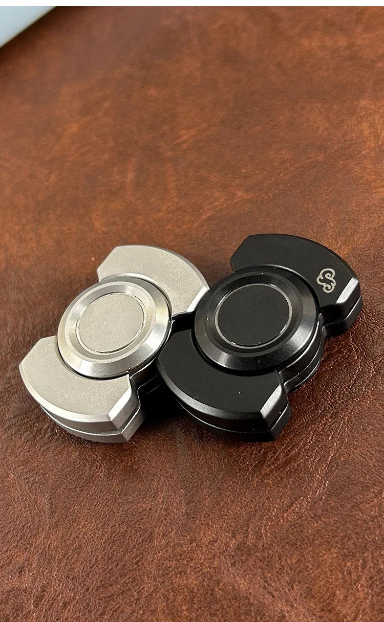 Stainless Steels 3 in 1 Fidget Spinner and Slider Combo with Click Button Metal Toy for Adult Stress Relief