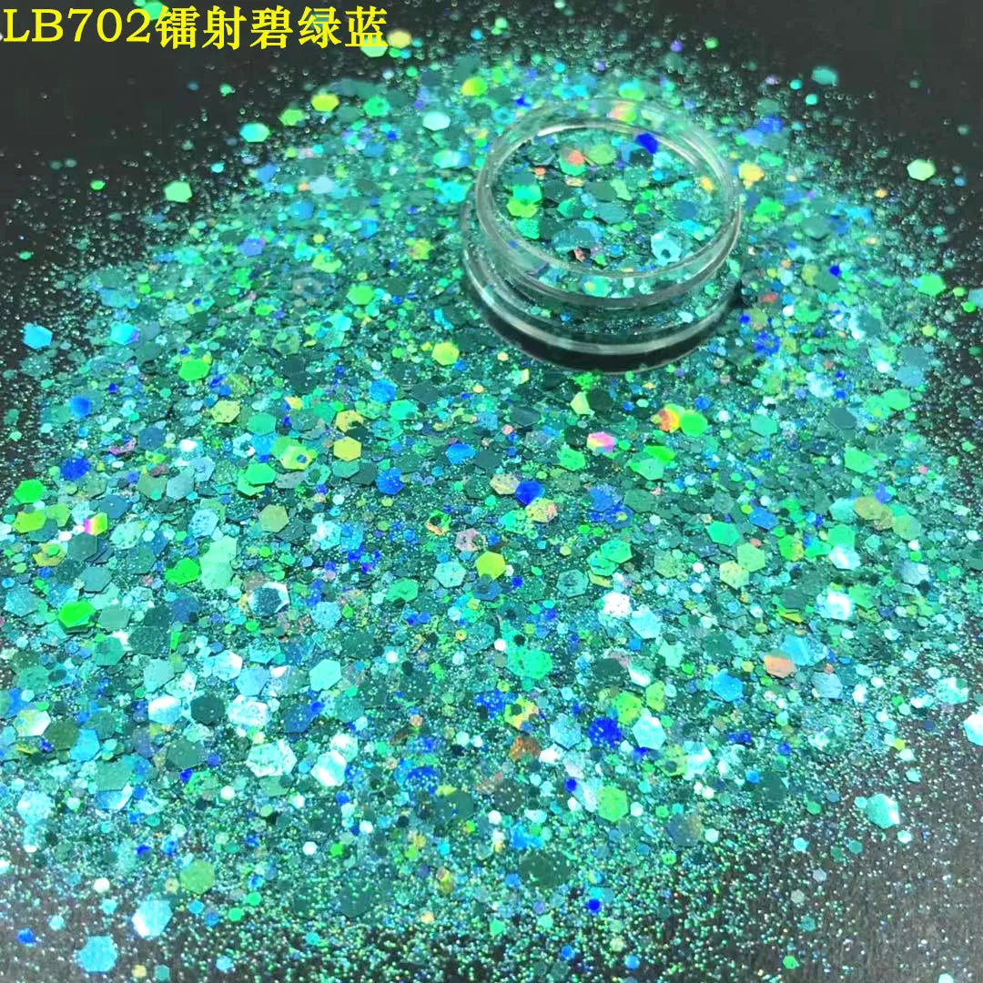 24 Colors Holographic Chunky Glitter 24 Colors Total Laser Nail Glitter Flakes Chunky Holographic Laser Nail Glitter