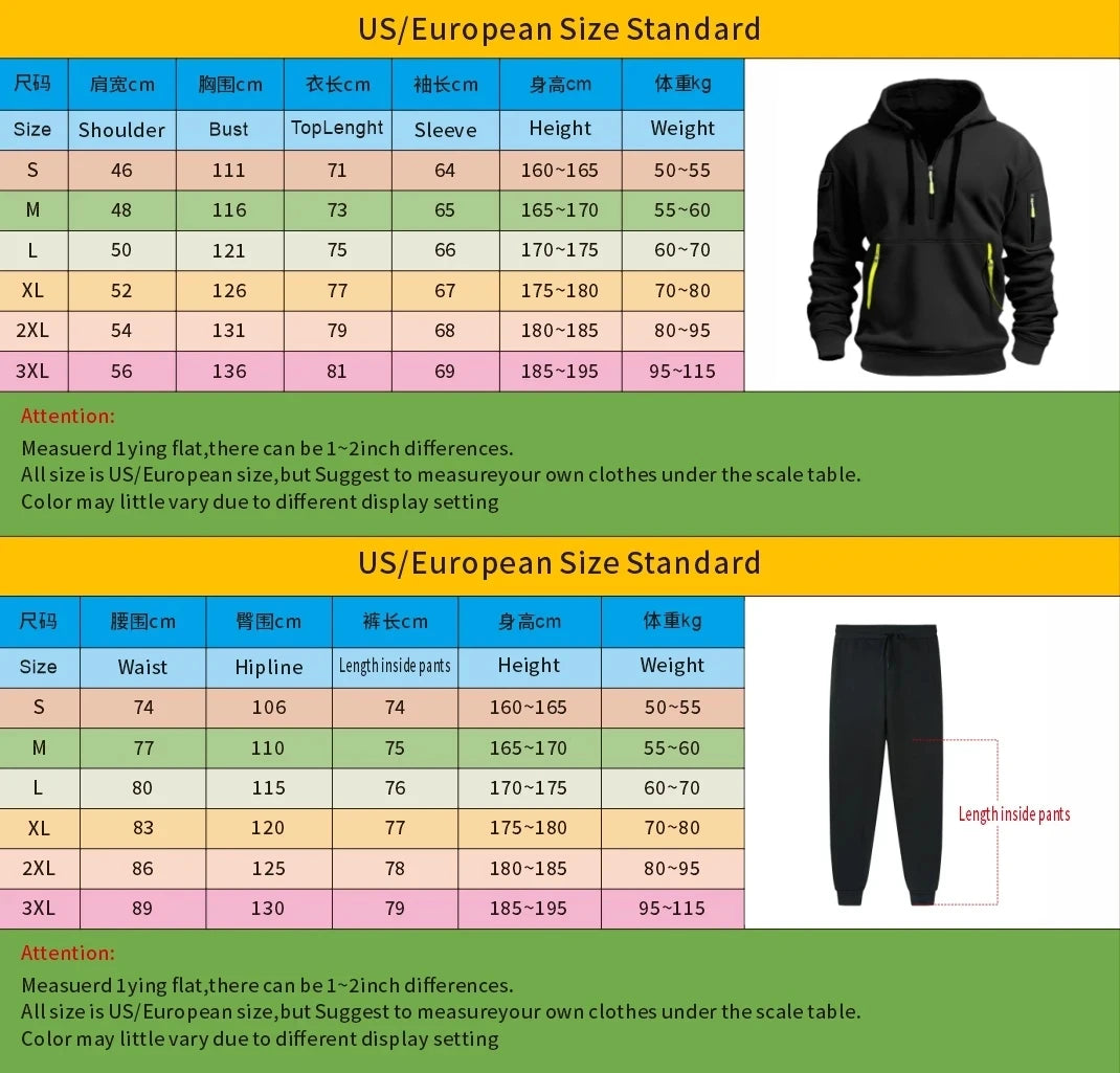 2024 Men's Sets Spring Autumn Zipper Hoodie and Pants 2 Pieces Casual Tracksuit Male Brand Running Jogging Sportswear Suit