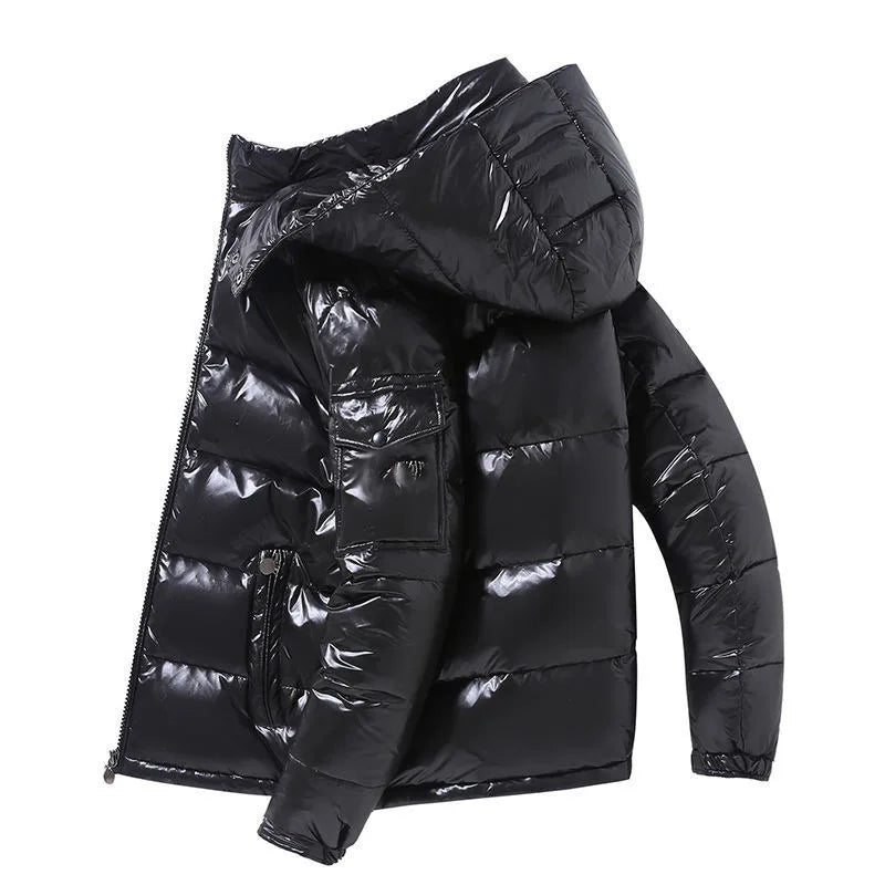 Winter New Short Duck Down Jacket Men's and Women's Fashion Brand Thickened Warm Cold Proof Zipper Hooded Pocket Padded Coat