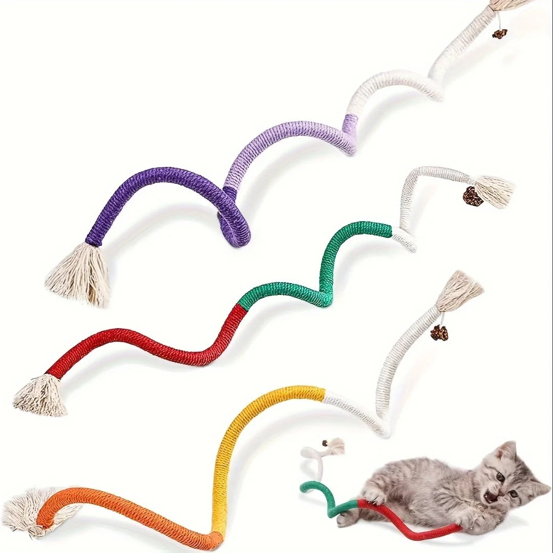 Cotton Cat Chew Toy for Teeth Cleaning, Catnip Rope Toys for Indoor Cats,Nibbling Exercise, Interactive Cat Nip Teething Toys fo