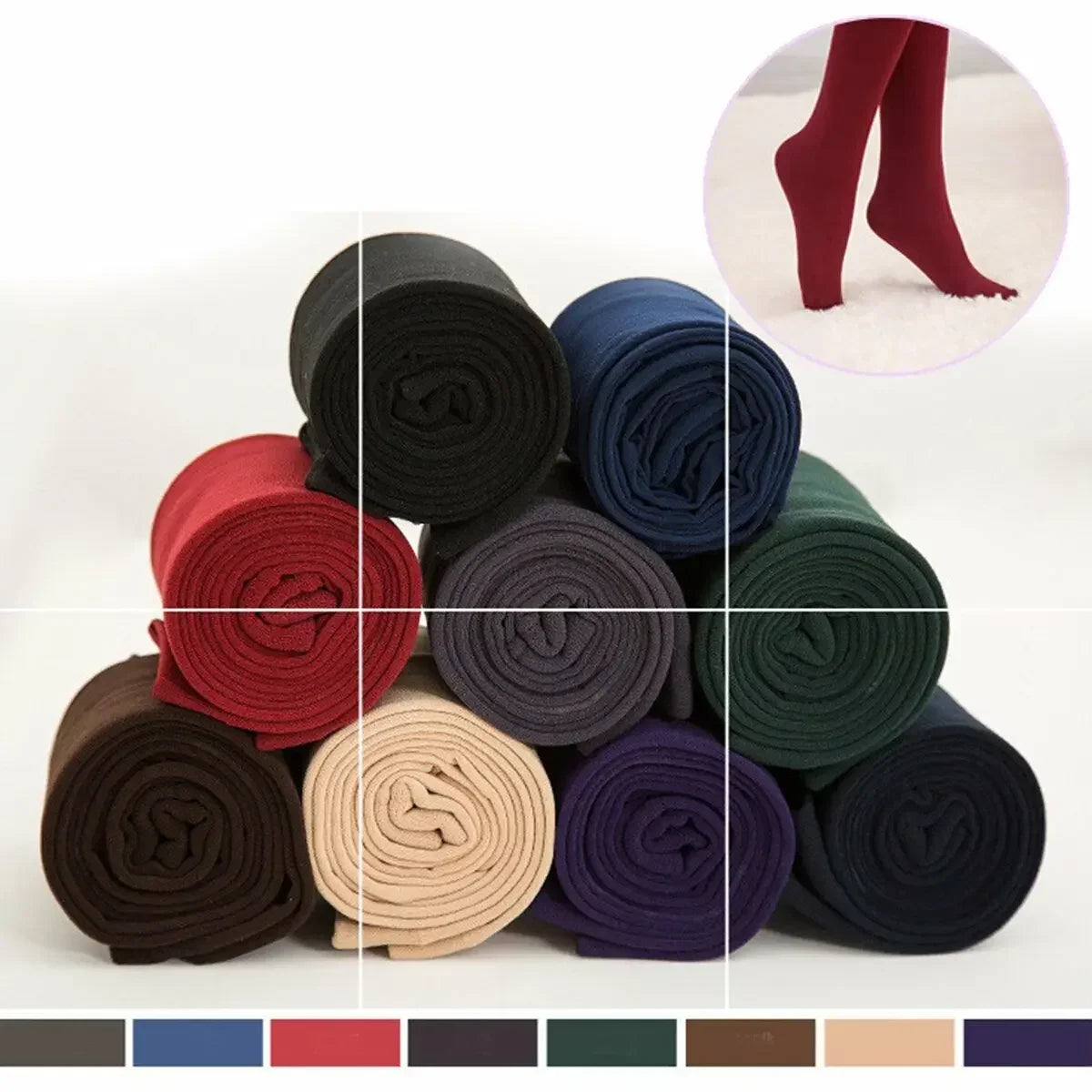 Women Winter Leggings Girls Warm High Waist Solid Color Velvet Stocking Thickened Soft Comfortable Pantyhose Fashion Accessories