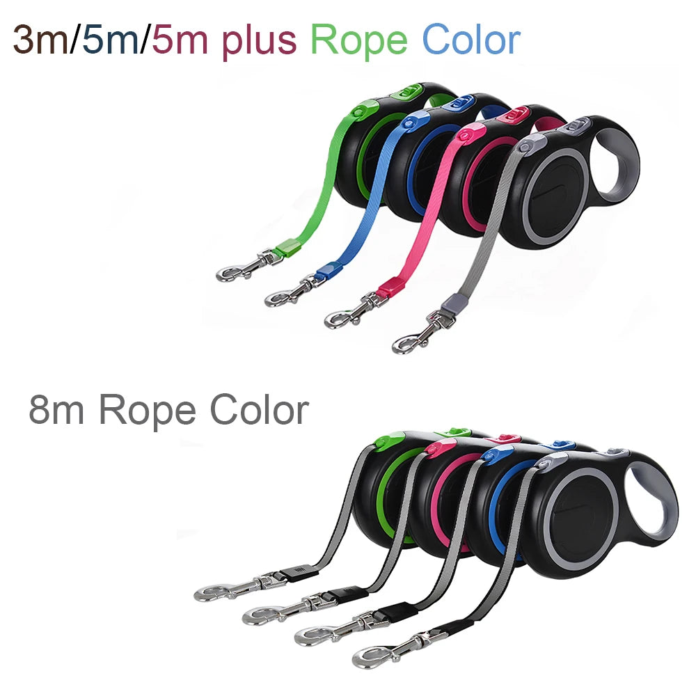 3m 5m 8m 50kg Dog Leash Retractable Roulette Collar for Small Big Dog Accessories Adjustable Durable Walking Hiking Bulldog Rope