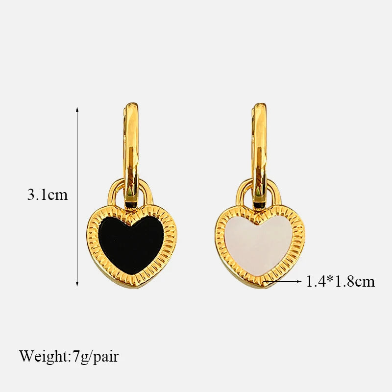 EILIECK 316L Stainless Steel Heart Eye Stone Small Earrings For Women 2024 New Fashion Ear Stud Waterproof Jewelry Gift Bijoux