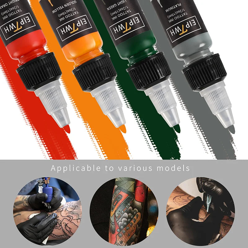 15ml 14colors Tattoo Ink Pigment with box Body Art Tattoo Kits Professional Beauty Paints Makeup Tattoo Supplies Semi-permanent