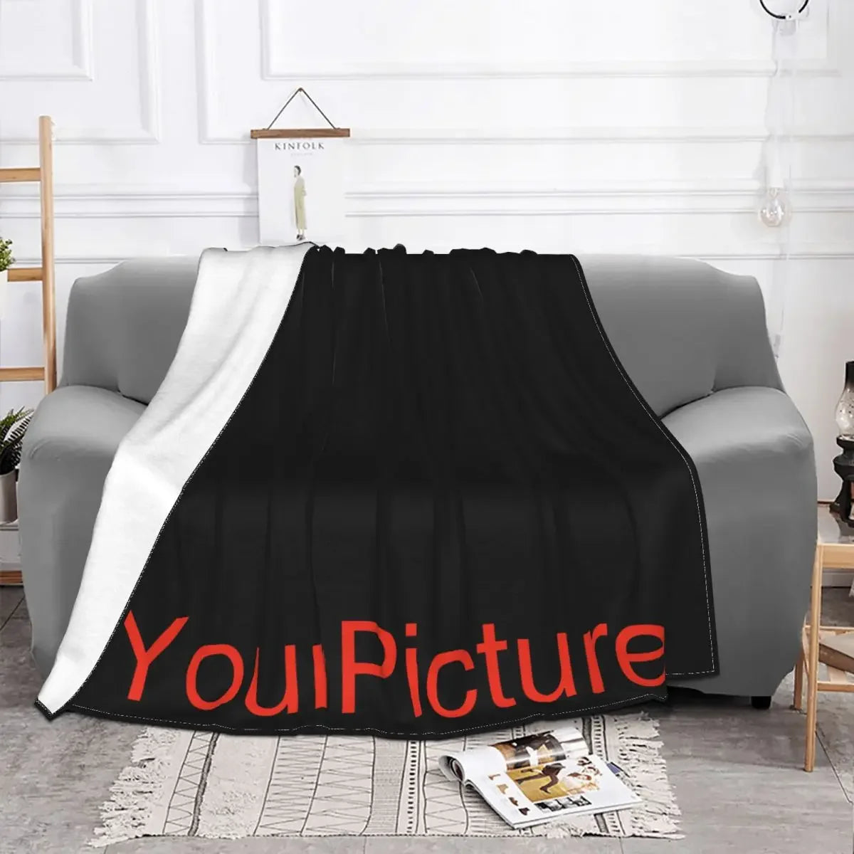 Your Picture Blanket Cover Coral Fleece Plush Customized DIY Print on Demand Dropshipping Warm Throw Blankets for Bed Bedspread