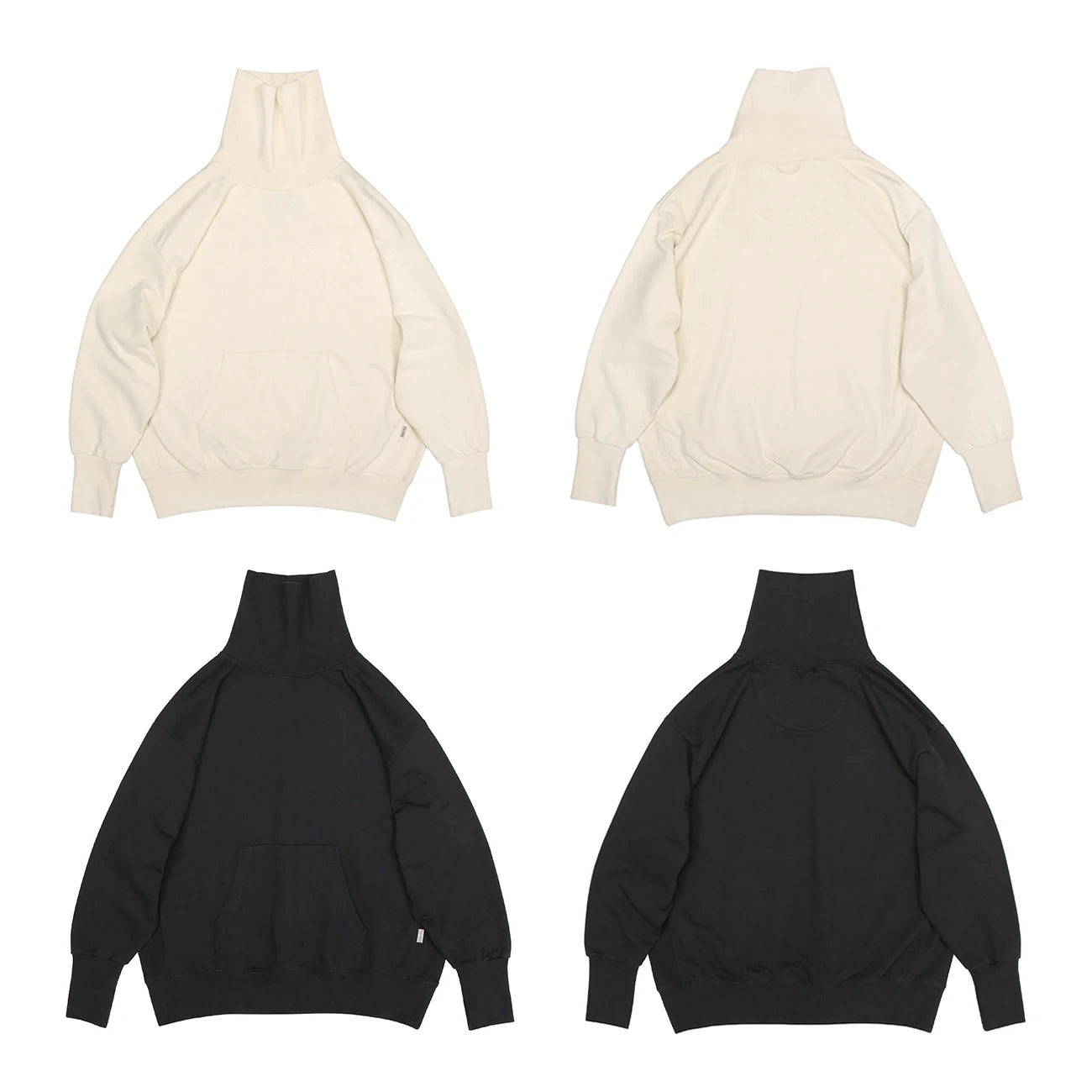 Second Order Men's Turtleneck Sweatshirt Oversized Kangaroo Pocket Solid Pullover