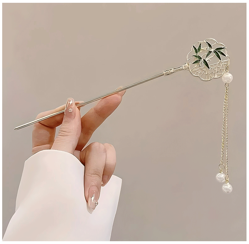 Elegant Chinese Style Hair Clip Tassel Hair Stick Traditional Floral Design Hairstyle Accessory Women Jewelry Hairpin Hairneedle