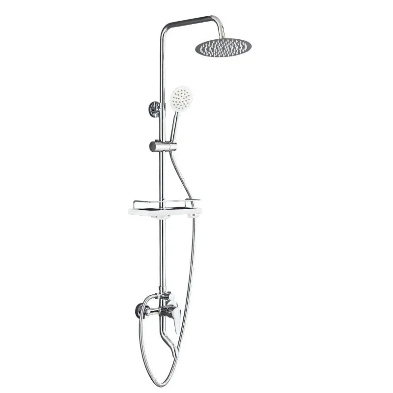 Full copper shower set, household concealed three-speed four-speed multi-function knob shower rain shower head