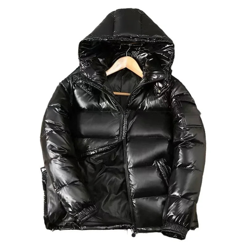 Fashion Waterproof Short Down Jacket Male Lightweight Snow ski Duck Down Parka High Quality Glossy Parka Winter Down Jacket Mens