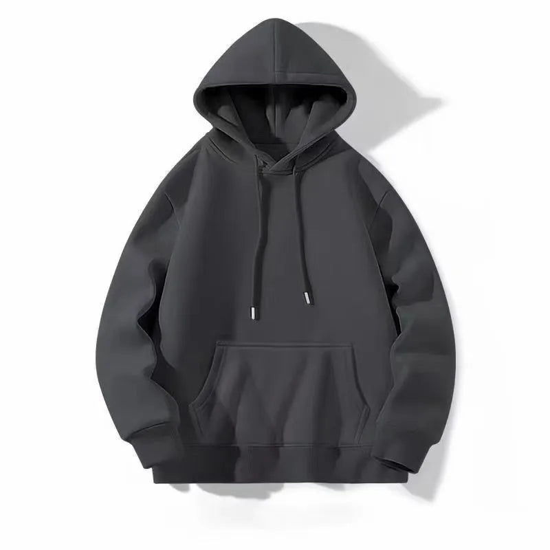 [Plus Size] Hooded Sweater Men, American Heavy Boys Pullover Top, Autumn and Winter Apricot Couple Casual Coat