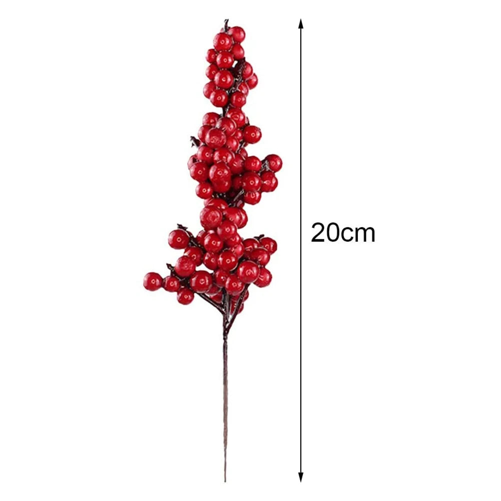 10PCS Artificial Red Berries Decorative Branches with Red Berries Autumn Branches Christmas Picks Branch Berries